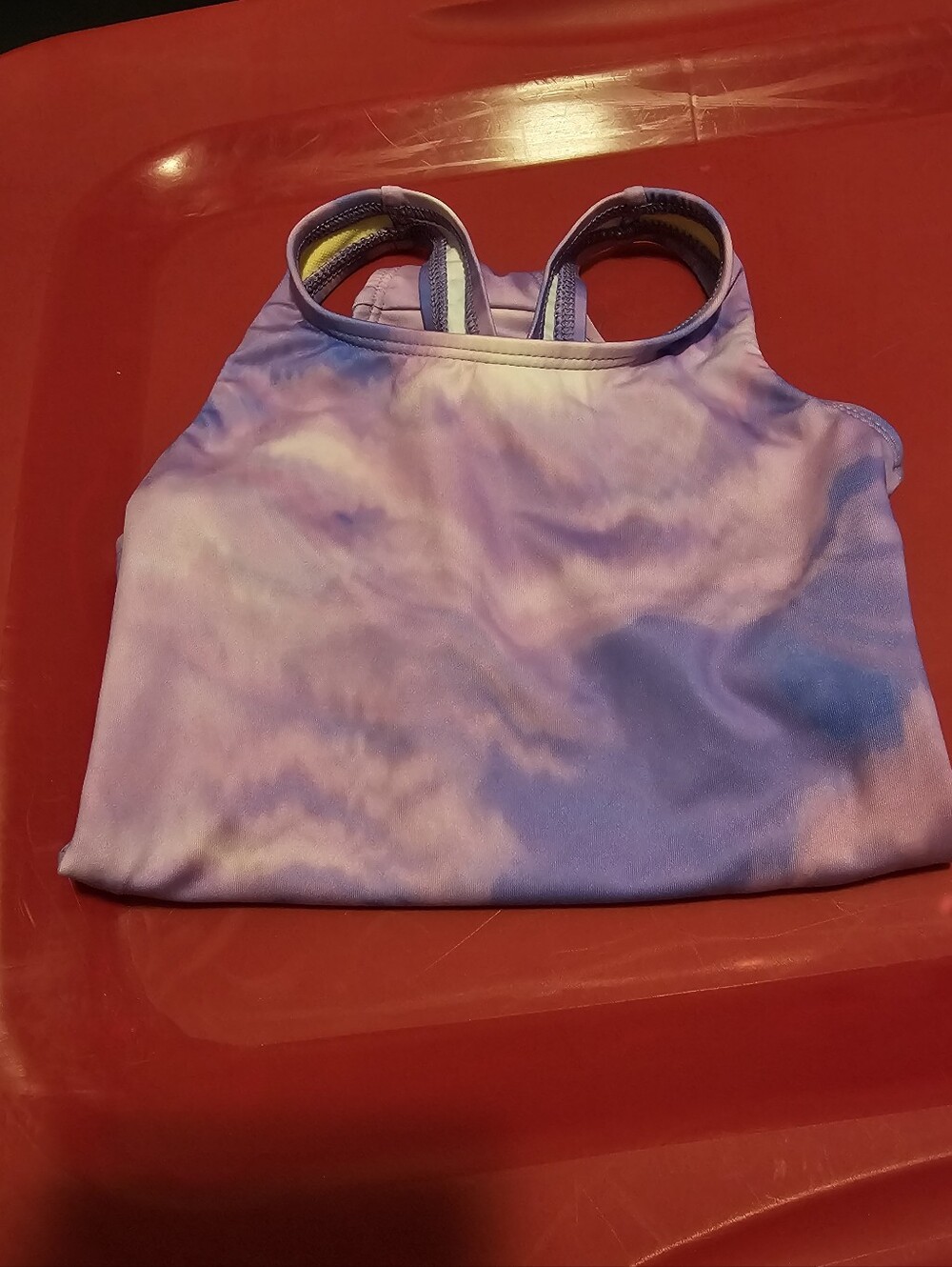 Lands End NEW Baby Swimsuit Tie-dye Color Orchid Texture Sz 3 Month